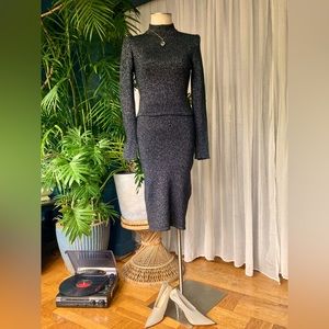 Sparkly, mock neck, two-piece